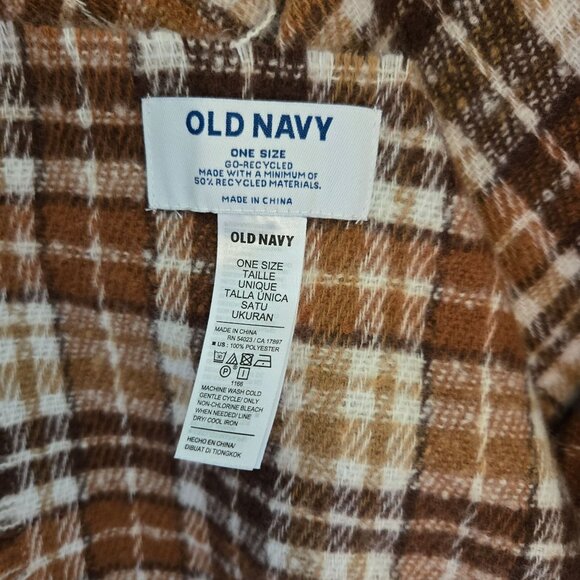 Old Navy Brown Plaid Soft Open Front Shawl Women's One Size - Picture 6 of 6